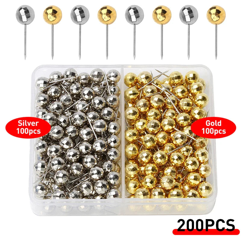 Portable DIY Round Metal Head Pins — Sewing & Craft Needle Pins with Storage Box for Clothing & Beads
