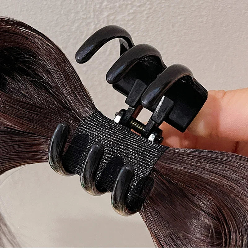 Women’s Half-Tie Hair Claw – Feather Shuttlecock & Crab Clip for High Ponytail Hairstyles
