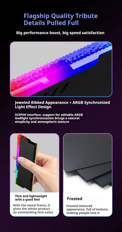 TEUCER ARGB RAM Cooling Kit – Memory Heat Sink Vest for PC Desktop Computers