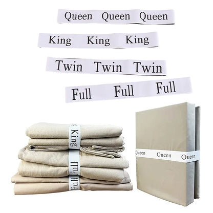 Bed Sheet Storage Organizer with Elastic Label Bands - Linen Closet Organizers for Foldable Bedsheets, Pillowcases, and Duvets