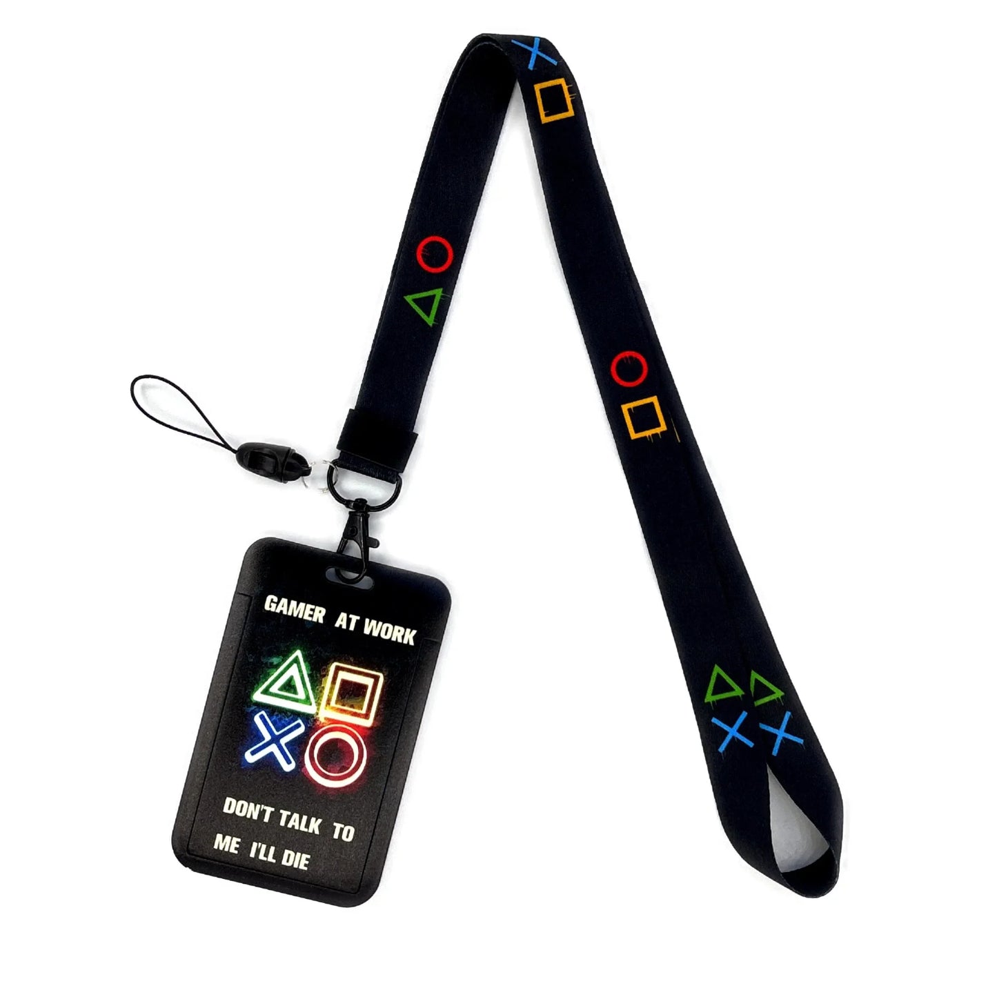 Gamer ID Card Holder Lanyard — Cool Credential Neck Strap & Badge Keychain for Men & Women