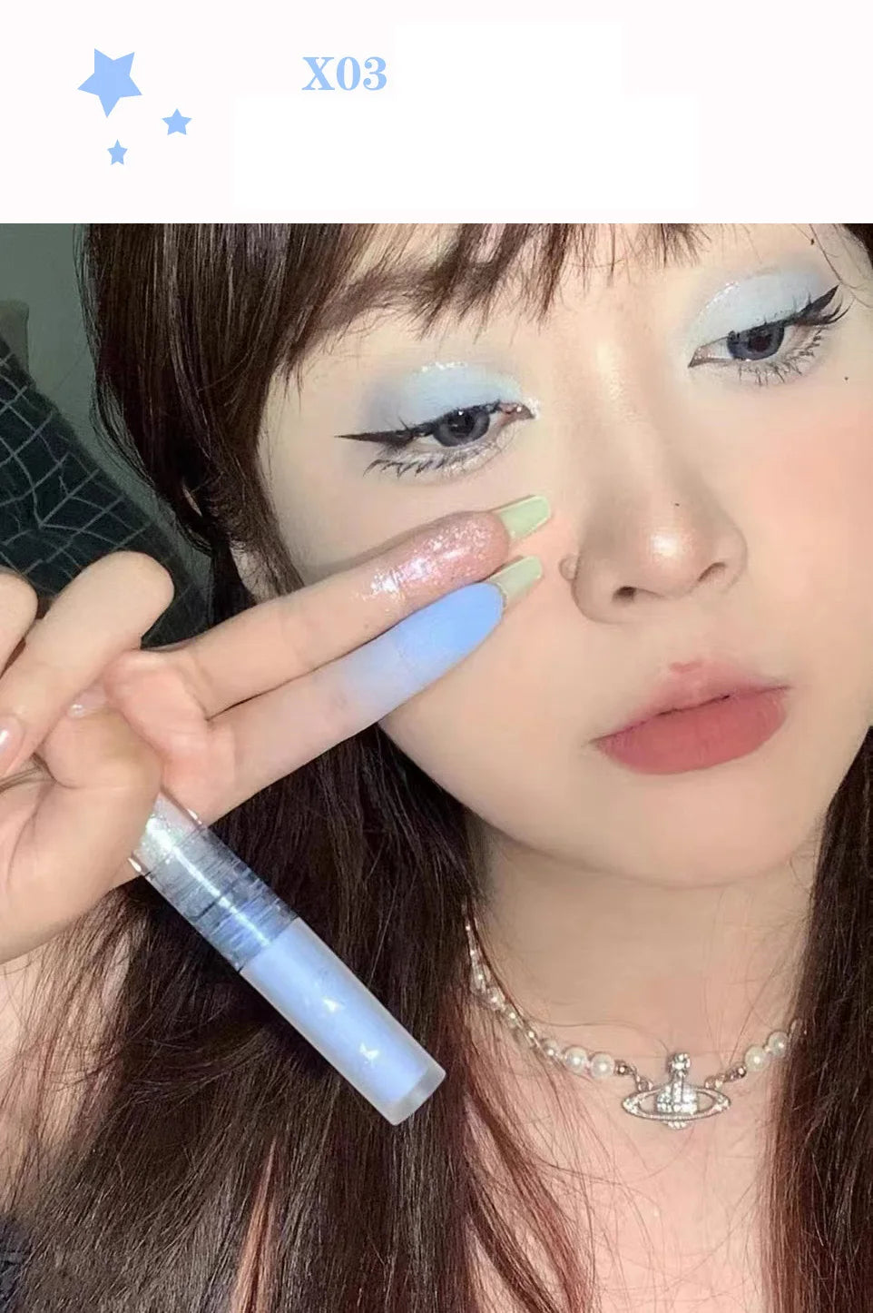 2-in-1 Double Head Glitter Liquid Eyeshadow – Waterproof Matte Blue Green Lightweight Summer Eye Makeup