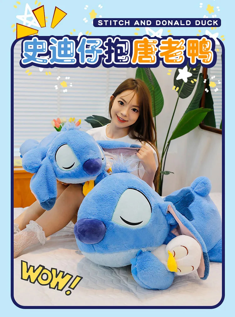 Disney Stitch Plush Doll - Lilo and Stitch Cute Duck Version, Kawaii Stuffed Toy for Christmas and Birthday Gifts