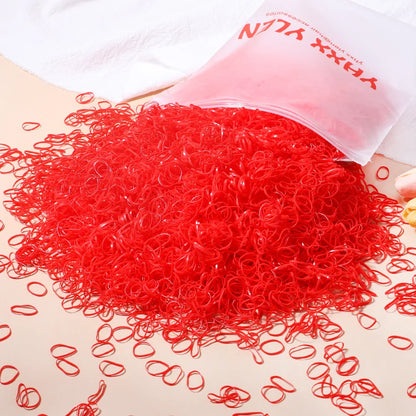 500/1000/2000PCS Colorful Disposable Rubber Hair Ties – Ponytail Holders for Girls & Kids Hair Accessories