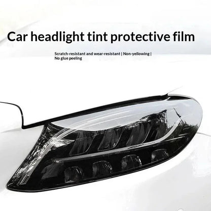 Smoke PVC Headlight Tint Film - Transparent Black Taillight Wrap & Protective Car Styling Film 30x200cm