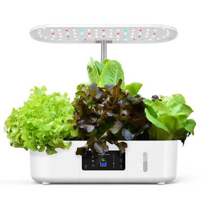 Hydroponics Indoor Herb Garden Kit – LED Grow Light, Quiet Smart Water Pump, Automatic Timer for Easy Plant Growing