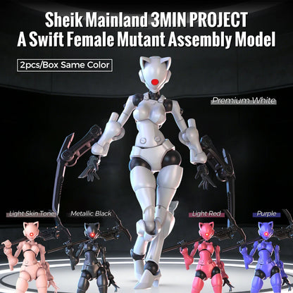 Swift Female Mutant Action Figure - 3.75 Inch Highly Articulated DIY Assembly Collectible