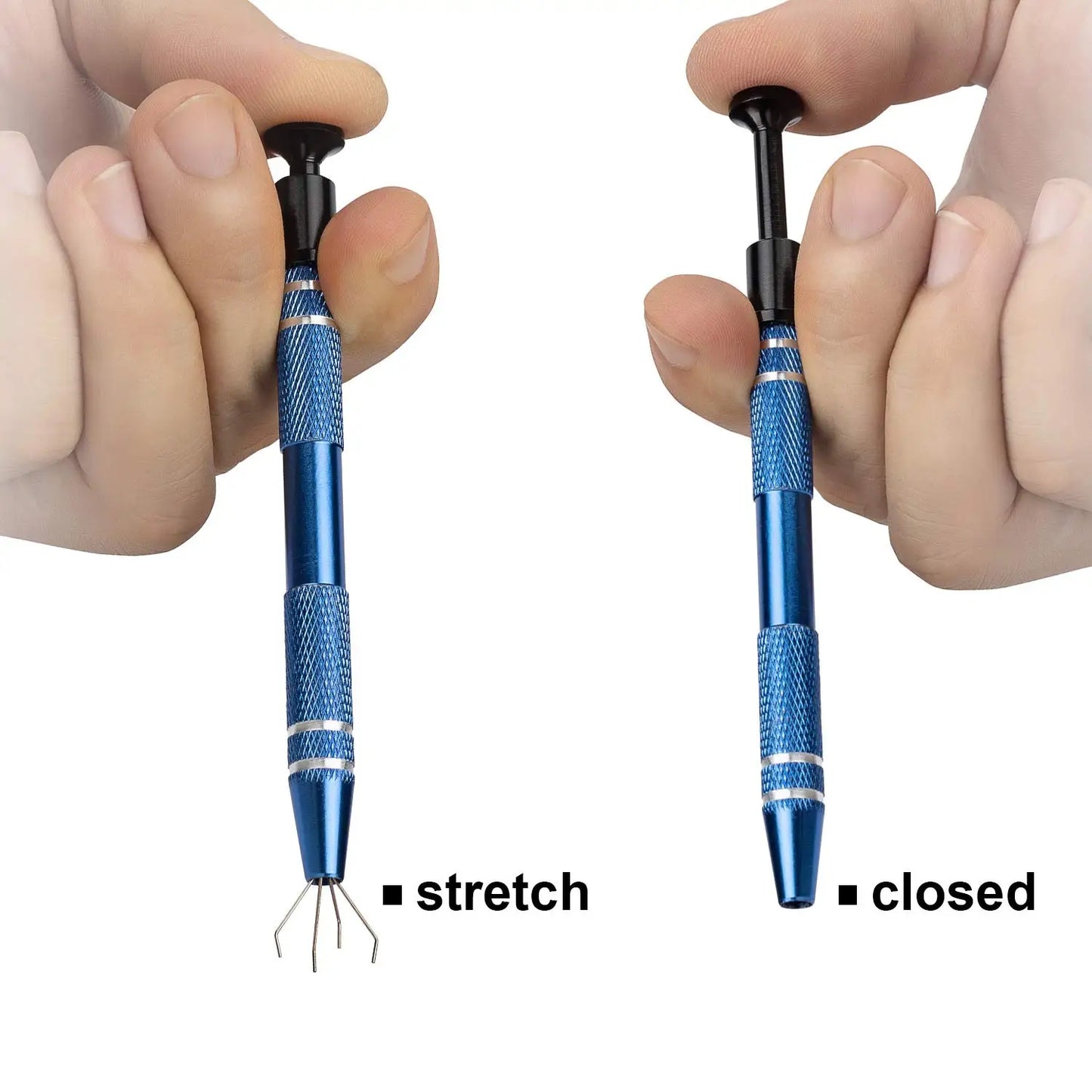 4-Claw IC Extractor Precision Tweezers – Professional Electronic Component & Jewelry Parts Pickup Tool Clamp for Repair Work
