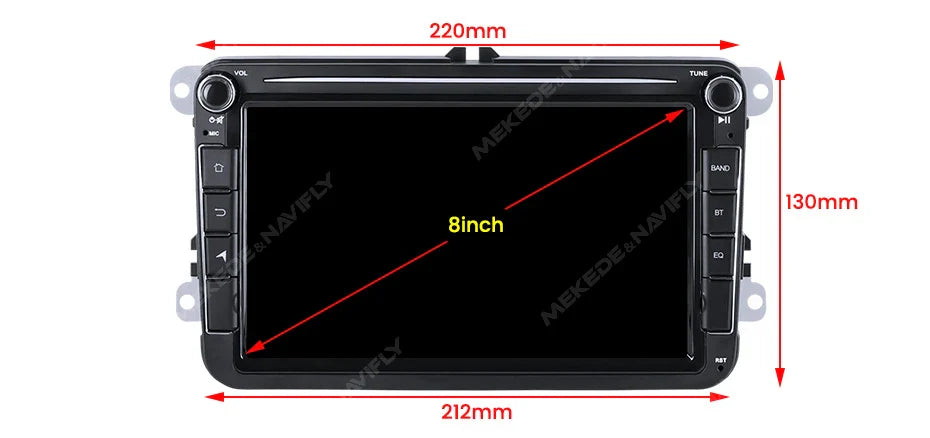 Android 13 Wireless CarPlay Multimedia Player – 7/8/9" IPS Screen GPS & WiFi Car Radio for VW Passat, Golf, Polo, Jetta & Skoda