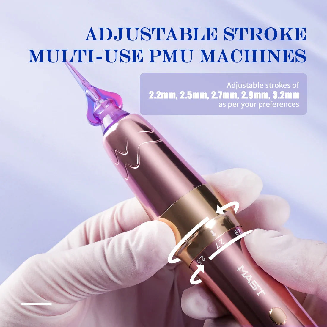 Mast P60 Wireless Tattoo Pen – Permanent Makeup Kit with 2 Batteries & 5 Adjustable Strokes for Eyebrows, Eyeliner & Lips