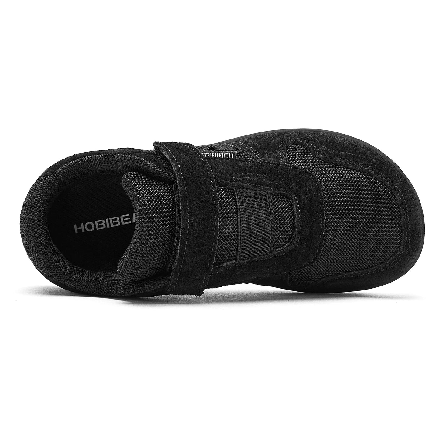 HOBIBEAR Kids Wide Toe Barefoot Shoes – Lightweight Minimalist Sneakers for Little & Big Kids, Hook & Loop Closure, Artificial Leather & Mesh