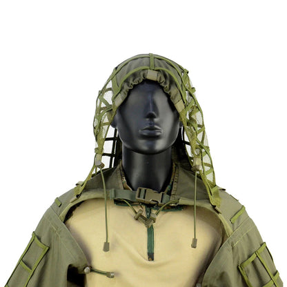 Ghillie Suit Tactical Sniper Coat – Viper Hood Camouflage Clothing for Airsoft, Paintball & Hunting, Ripstop Fabric