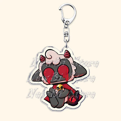Funny Dark Video Game Sheep Keychain – Cute Lamb & Goat Bag Accessory Gamer Gift