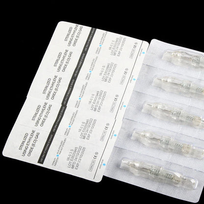 10PCS Microblading Tattoo Needle Cartridges – 0.15 to 0.4mm Screw Tips for Permanent Makeup & Eyebrow Rotary Machine