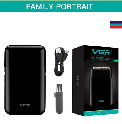 VGR V-390 Electric Shaver – Professional Beard Trimmer & Portable Mini Razor, USB Rechargeable 2-Blade Shaving for Men