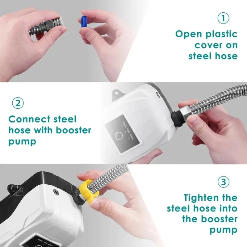 24V Automatic Water Pressure Booster Pump for Home Shower – Hot & Cold Faucet High Pressure Booster Pump (US/EU Compatible)