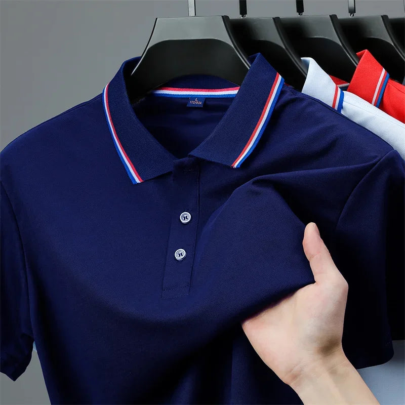 Men's Casual Polo Shirt - 2026 Solid Color Short Sleeve Summer Fashion Top