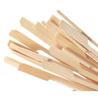 100Pcs Disposable Bamboo Skewers - Natural BBQ Tools, Barbecue Bamboo Sticks for Kabob, Fruit, Cocktail Parties, Camping BBQ Accessories