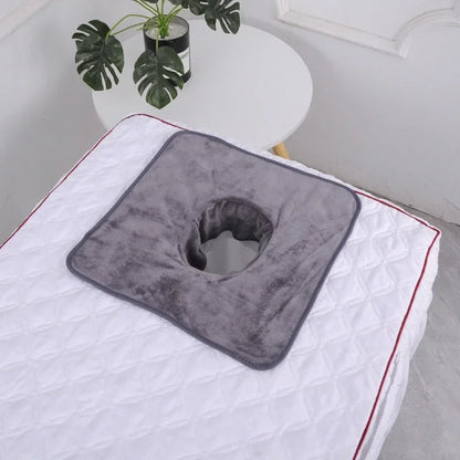35×35cm Velvet SPA Massage Face Towel – Thickened Table Cover with Face Breath Hole