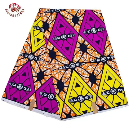 Bintarealwax Ankara Fabric - Wholesale Polyester Sewing Material for Women's Party Dresses FP6390