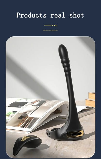 Adjustable Vibrating Penis Ring – Delayed Ejaculation, Enlargement, Prostate & Anal Massage Adult Male Sex Toy