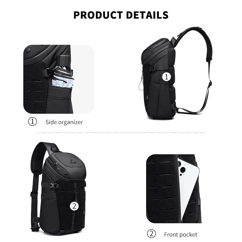 OZUKO Large Capacity Men’s Shoulder Bag - Waterproof Sling Crossbody | Fashionable Messenger Bag for Short Trips, Quality Chest Bag