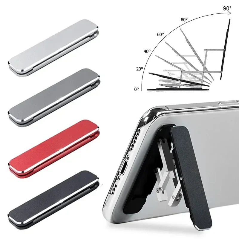 Invisible Folding Mini Metal Phone Holder | Aluminum Alloy Back Stick | Portable Bracket for Universal Mobile Desktop Phone