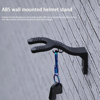 Motorcycle Helmet Holder Wall Mount - Head Gear Hook & Hat Hanger Stand for Helmets, Football & Bicycle Caps