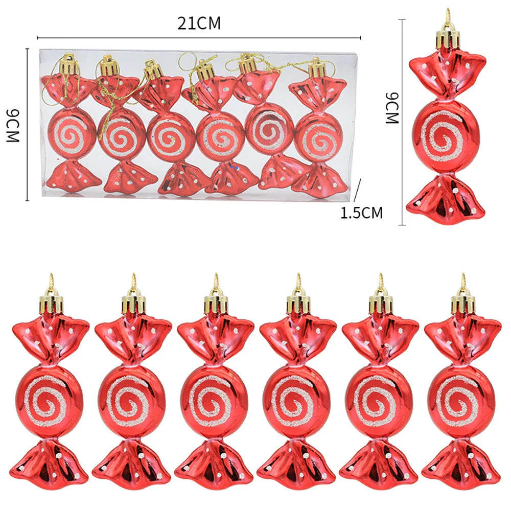 Christmas Candy Decorations – Red & Gold Candy Canes and Pine Cones for Xmas Tree and Home Decor 2025