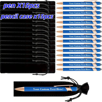 Custom Engraved Ballpoint Pens Set - Personalized Metal Pens with Cases & Bags for Business Gifts