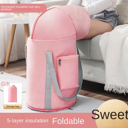 Heightened Folding Foot Soak Bucket - Over-Calf Knee Protection, Portable for Home and Travel, 1 Piece Fumigation Foot Wash Bag