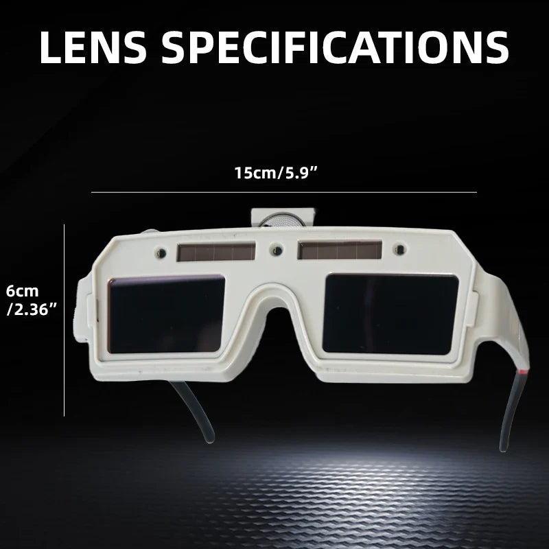 Auto-Darkening Welding Goggles - Solar Powered MMA TIG MIG Arc Welding Safety Glasses
