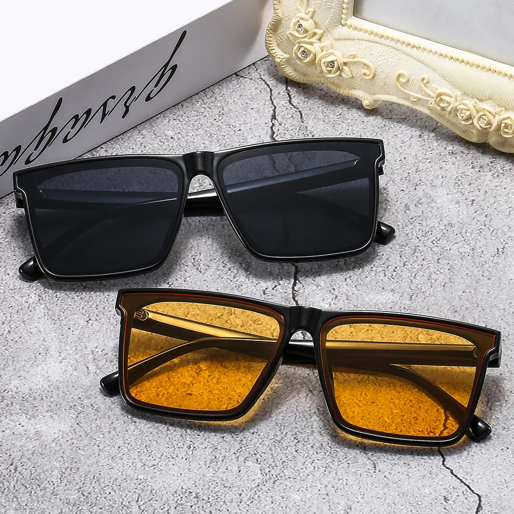 2024 New Men's Sunglasses - Anti-UV Driving Concave Shape, Long Frame for Women, Gafas de Sol Hombre