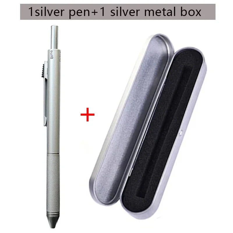 Metal 4-in-1 Multicolor Pen — Gravity Sensor Ballpoint with 3 Colors + 1 Mechanical Pencil, Office and School Stationery Gift
