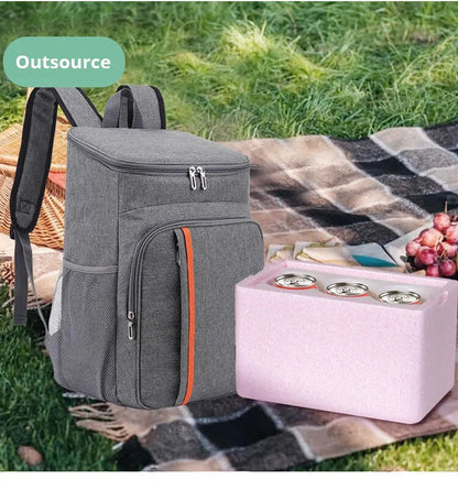 Multifunctional Shoulder Insulation Bag — Outdoor Picnic Cooler Backpack, Leak-Proof Ice Bag for Travel & Fresh-Keeping