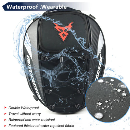 Waterproof Motorcycle Saddle Bag - Reflective, Multi-functional Motorcycle Backpack, High-Capacity Tail Bag Luggage