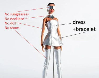 FR2 Fashion Royalty Doll Clothes & Accessories — Designed Styles Dress Set for NU Face Xianxian 1/6 Scale Dolls BBIKG677