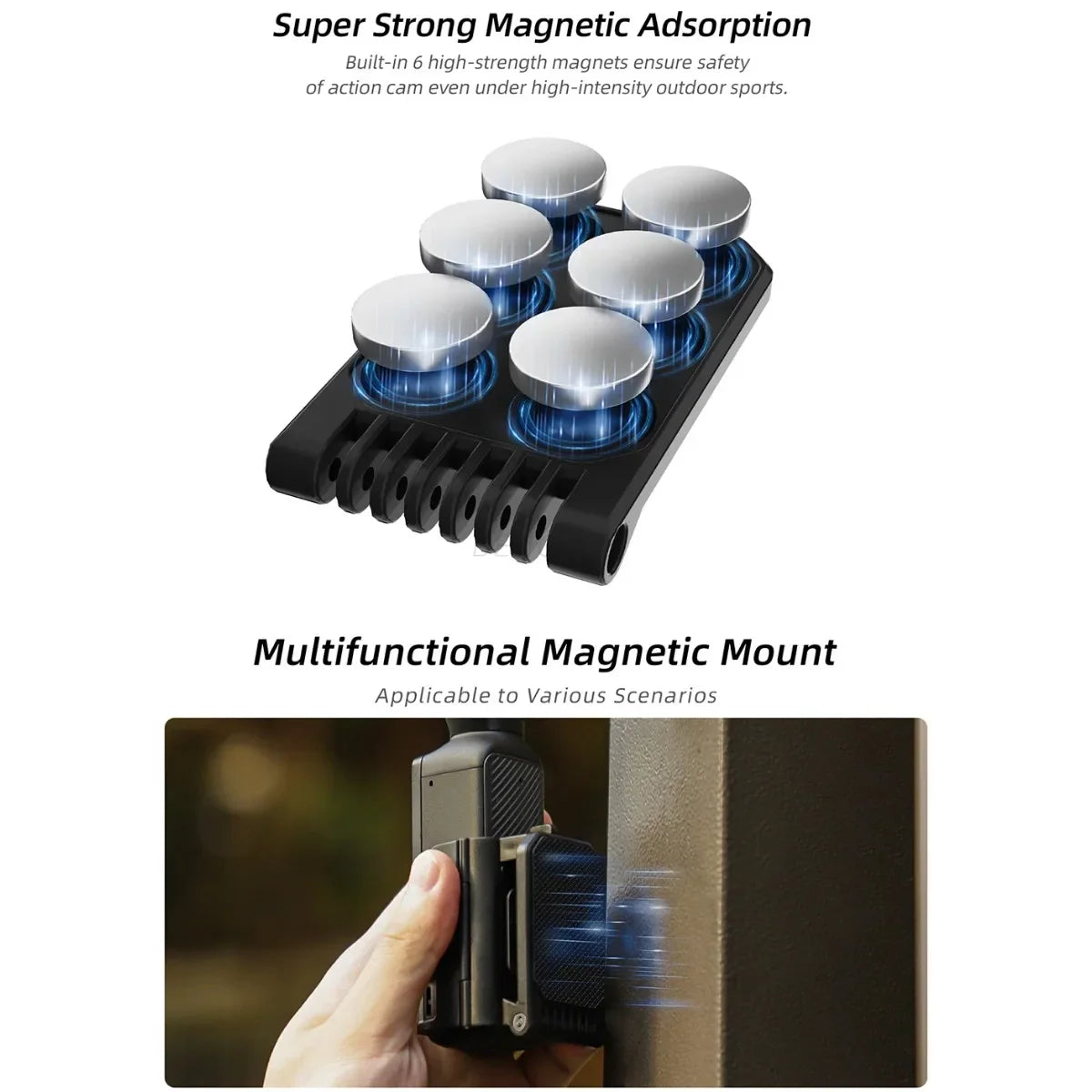 Magnetic Clip Mount for DJI Osmo Pocket 3 – Vlog, Cycling & Tabletop Camera Holder Accessory