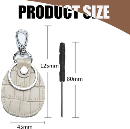 Airtag Holder Keychain — Genuine Leather Handmade Case, Scratch-Resistant Key Ring for Dog Collar & Luggage Cover