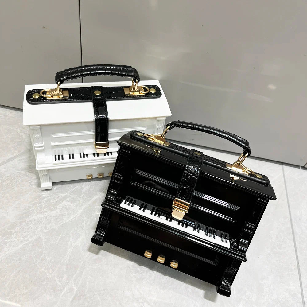 Luxury Designer Piano-Shaped Handmade Crossbody Shoulder Bag for Women – Elegant Purse, Messenger & Banquet Bag