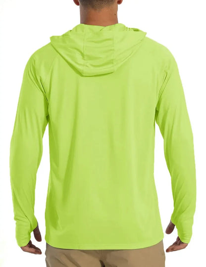TACVASEN Men's Sun Protection Hoodie T-Shirt – UV-Proof, Lightweight, Breathable Long Sleeve Quick-Dry Top