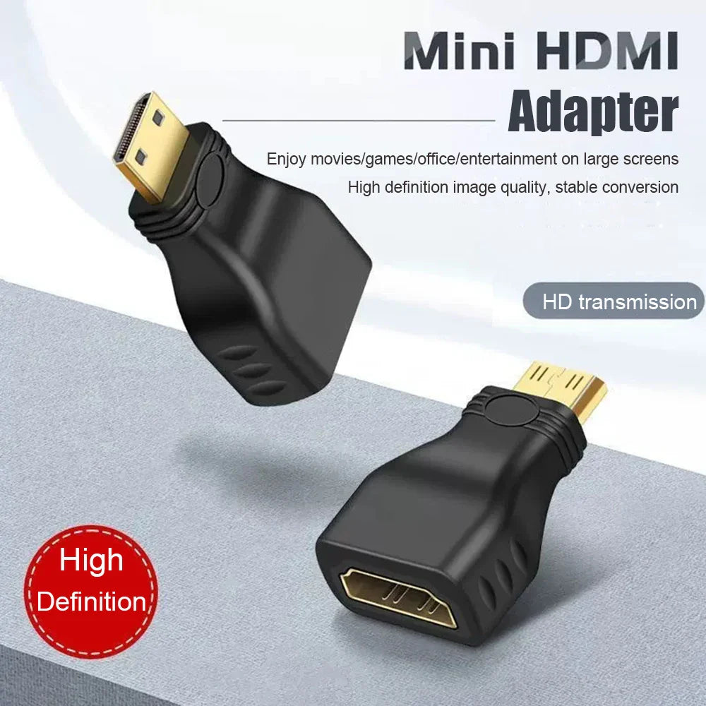 QGeeM Mini HDMI Male to HDMI Female Adapter - 1080P, 2K, 4K Converter for Mini PC, HDTV, HD Camera, Model 5504