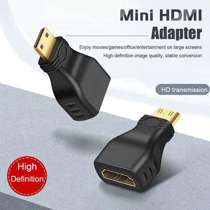 QGeeM Mini HDMI Male to HDMI Female Adapter - 1080P, 2K, 4K Converter for Mini PC, HDTV, HD Camera, Model 5504
