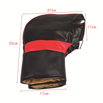 Winter Motorcycle Handlebar Cover: Windproof Warmth with Reflective Strip - Battery Bike Windshield Gloves