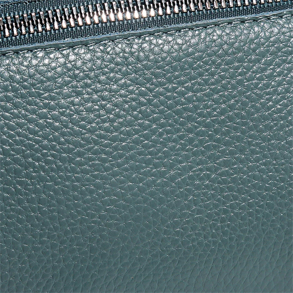 Luxury Genuine Leather Women's Crossbody Bag – Solid Color Shoulder Bag, Clutch & Messenger Purse