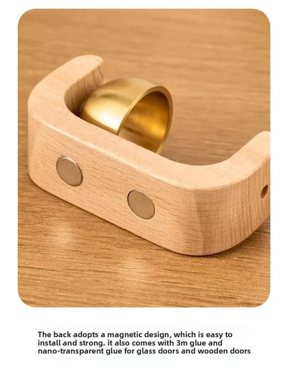 Dopamine Magnetic Indoor Wind Chime – Oak & Walnut Copper Doorbell for Home Decor