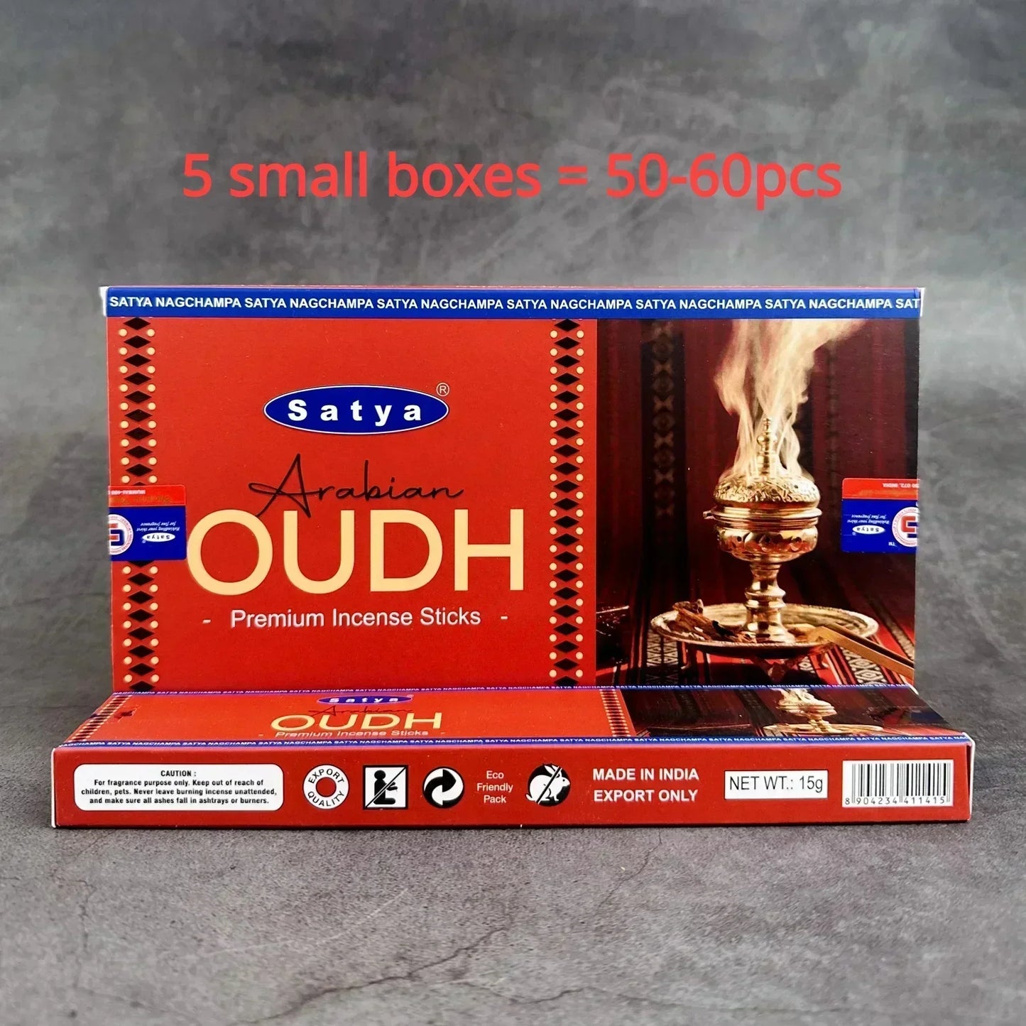 5BOX NAG Champa Indian Incense Set – Satya Handmade Sticks with 6 Aromatic Scents for Home & Meditation