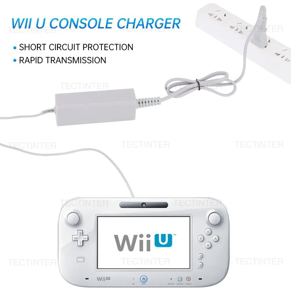 EU Plug AC Adapter Charger for Nintendo Wii U – Console & Remote Power Supply Cord