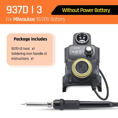 Silverflo 937DI Cordless Soldering Station – Portable 18V/20V Soldering Tool with Sleep Mode for DEWALT, Milwaukee, Makita Batteries