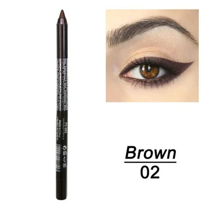 14-Color Waterproof Eyeliner Pencil – Long-Lasting Smokey Punk Style High-Pigment Shimmer Eyeshadow Stick